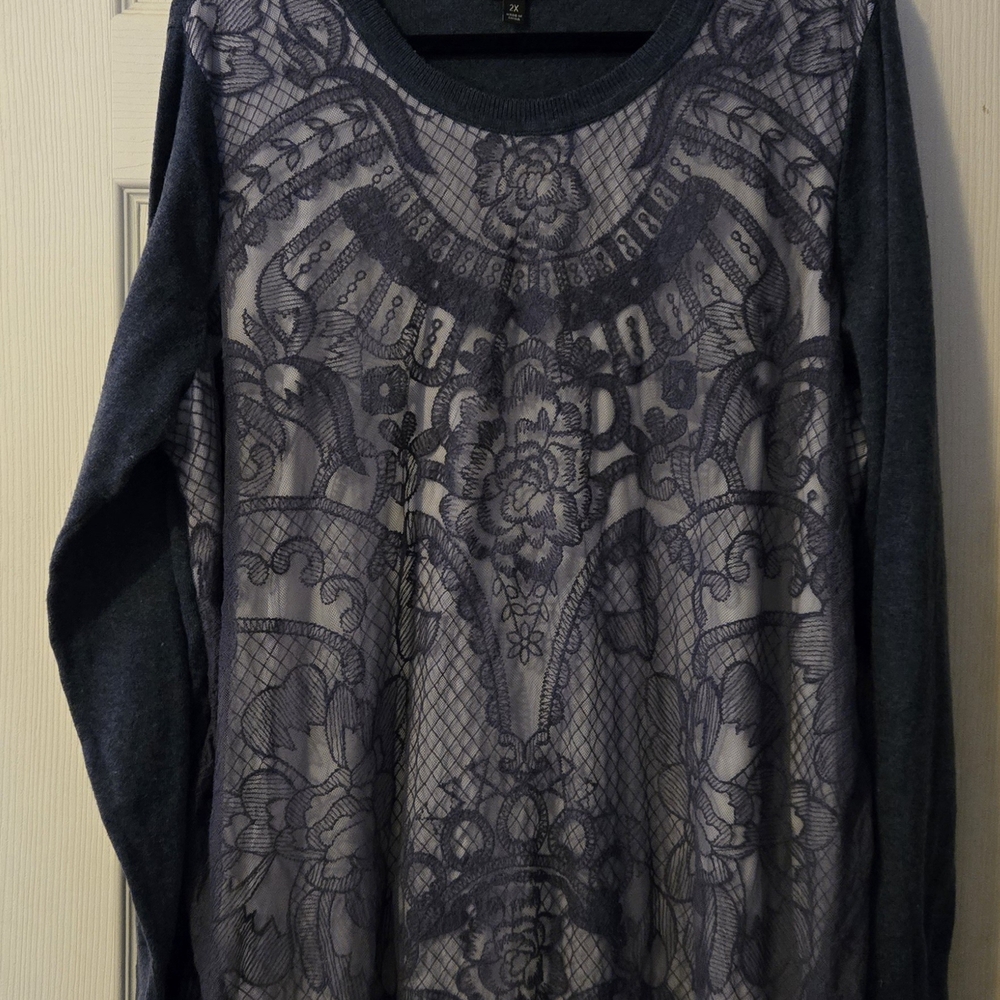 Simply Vera Lace Layer Look Sweater